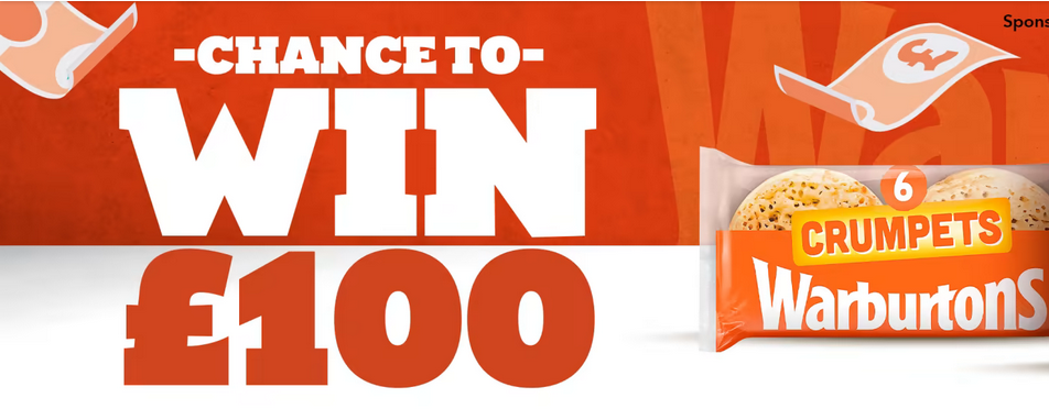Win £100 cash with Warburtons